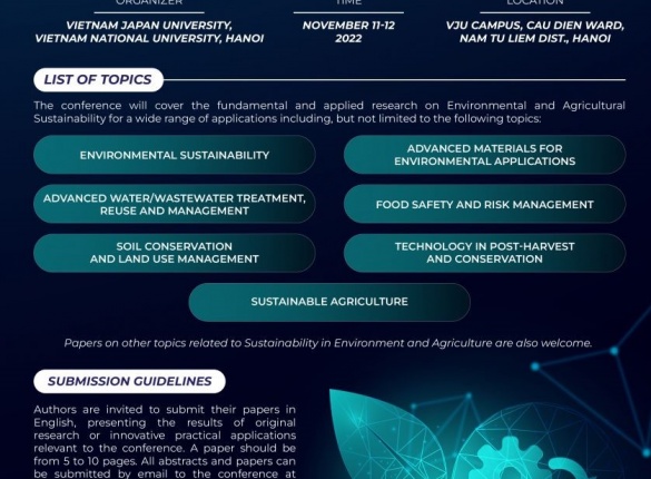 VNU – VJU: Hội thảo quốc tế về Bền vững trong môi trường và nông nghiệp 2022